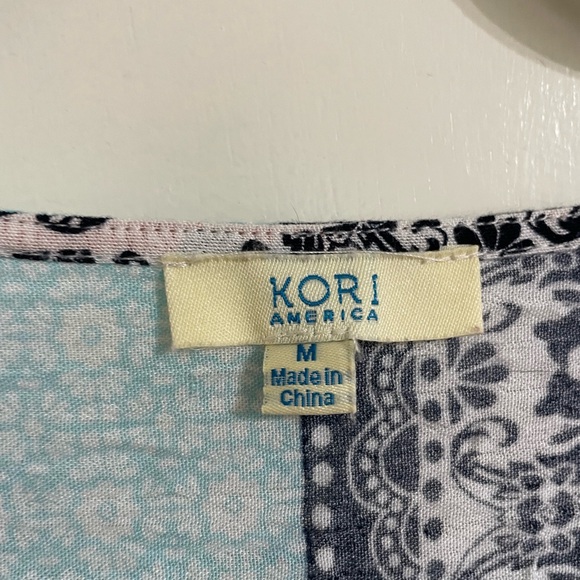 Kori Red and Blue Casual Sundress with Bell Sleeves - Picture 4 of 4